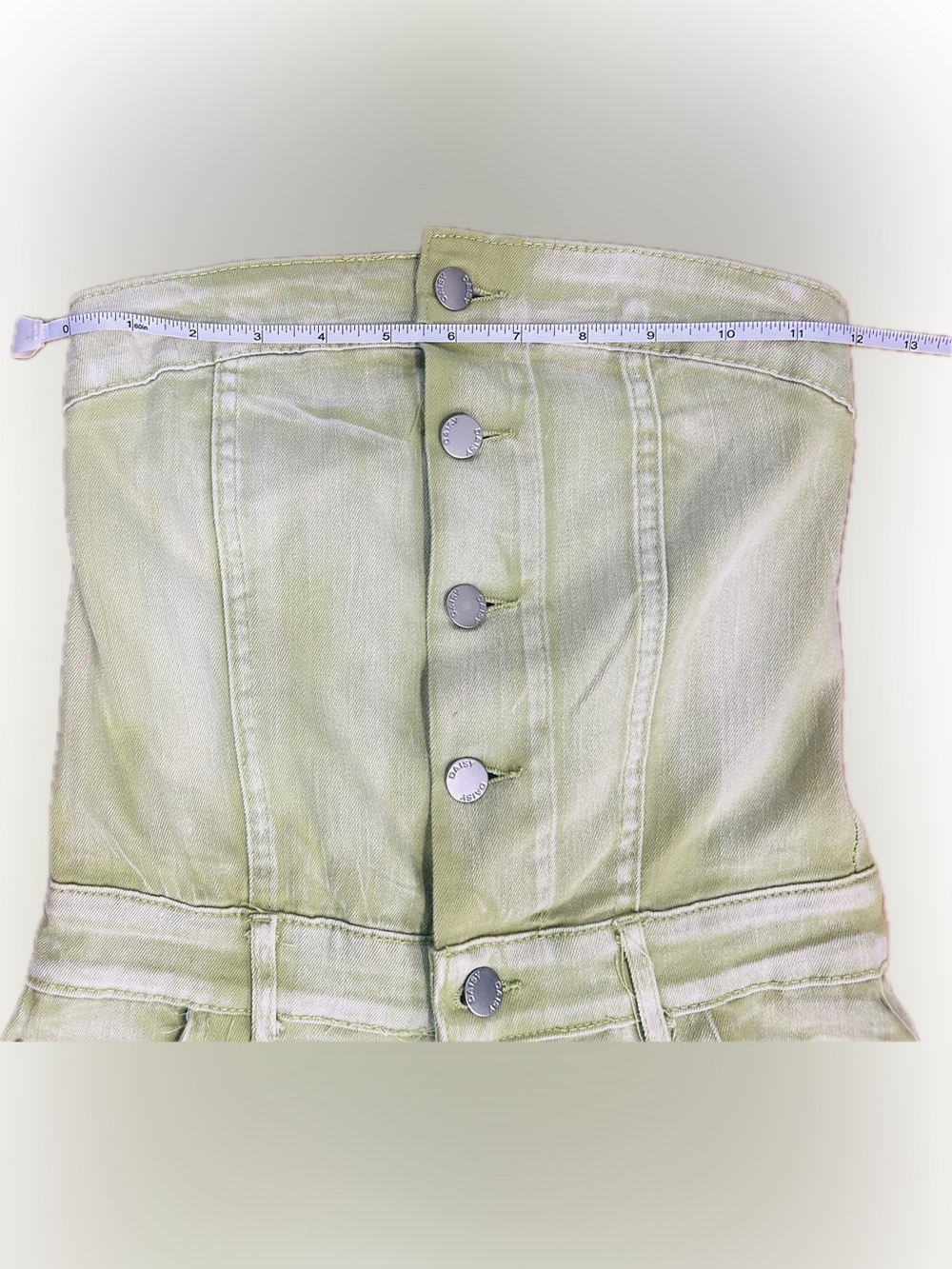 NWT Daisy SZ S Strapless Cargo Jumpsuit in Sage Green/Bust 24”-32” - Picture 4 of 9